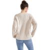 imageSUUKSESS Women Oversized Cable Knit Sweater Fall Long Sleeve Crew Neck Pullover Tops 2024Apricot