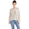 imageSUUKSESS Women Oversized Cable Knit Sweater Fall Long Sleeve Crew Neck Pullover Tops 2024Apricot