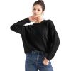 imageSUUKSESS Women Oversized Cable Knit Sweater Fall Long Sleeve Crew Neck Pullover Tops 2024Black