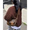 imageSUUKSESS Women Oversized Cable Knit Sweater Fall Long Sleeve Crew Neck Pullover Tops 2024Dark Brown