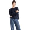 imageSUUKSESS Women Oversized Cable Knit Sweater Fall Long Sleeve Crew Neck Pullover Tops 2024Navy