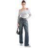 imageSUUKSESS Women Seamless Ribbed Long Sleeve Tops Boat Neck Modal Going Out Fitted ShirtLight Gray
