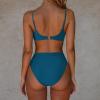 imageSUUKSESS Women Sexy High Waisted Bikini Sets Cheeky High Cut 2 Piece Swimsuits63 Peacock Blue