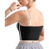 imageSUUKSESS Women Square Neck Longline Sports Bra Padded Basic Workout Cami Tank TopBlack
