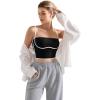 imageSUUKSESS Women Square Neck Longline Sports Bra Padded Basic Workout Cami Tank TopBlack