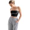imageSUUKSESS Women Square Neck Longline Sports Bra Padded Basic Workout Cami Tank TopBlack