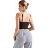 imageSUUKSESS Women Square Neck Longline Sports Bra Padded Basic Workout Cami Tank TopDark Brown