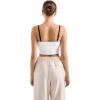 imageSUUKSESS Women Square Neck Longline Sports Bra Padded Basic Workout Cami Tank TopWhite