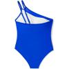 imageSUUKSESS Women Tummy Control One Piece Swimsuit Mesh One Shoulder Bathing Suit69 Royal Blue