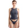 imageSUUKSESS Women High Neck Sleeveless Double Lined Summer Basic Crop Tank Tops 2025Ash