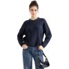 imageSUUKSESS Women Oversized Cable Knit Sweater Fall Long Sleeve Crew Neck Pullover Tops 2024Navy