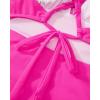 imageSUUKSESS Women One Piece Swimsuit Tummy Control V Neck Crisscross Back Bathing Suit67 Hot Pink