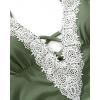 imageSUUKSESS Women Sexy Lace V Neck One Piece Swimsuit Tummy Control Bathing Suit64 Army Green
