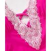 imageSUUKSESS Women Sexy Lace V Neck One Piece Swimsuit Tummy Control Bathing Suit64 Hot Pink