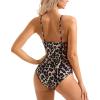 imageSUUKSESS Women Sexy Lace V Neck One Piece Swimsuit Tummy Control Bathing Suit64 Leopard