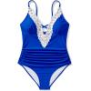 imageSUUKSESS Women Sexy Lace V Neck One Piece Swimsuit Tummy Control Bathing Suit64 Royal Blue