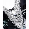 imageSUUKSESS Women Sexy Lace V Neck One Piece Swimsuit Tummy Control Bathing Suit64 Vintage Black Floral