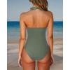 imageSUUKSESS Women Sexy Tummy Control One Piece Swimsuits Halter Push Up Bathing Suits1 Army Green