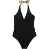 imageSUUKSESS Women Sexy Tummy Control One Piece Swimsuits Halter Push Up Bathing Suits1 Black Leopard