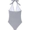 imageSUUKSESS Women Sexy Tummy Control One Piece Swimsuits Halter Push Up Bathing Suits1 Black Striped