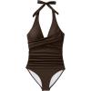 imageSUUKSESS Women Sexy Tummy Control One Piece Swimsuits Halter Push Up Bathing Suits1 Dark Brown