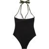 imageSUUKSESS Women Sexy Tummy Control One Piece Swimsuits Halter Push Up Bathing Suits1 Green Black