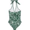 imageSUUKSESS Women Sexy Tummy Control One Piece Swimsuits Halter Push Up Bathing Suits1 Green Floral