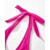 imageSUUKSESS Women Sexy Tummy Control One Piece Swimsuits Halter Push Up Bathing Suits1 Hot Pink Black