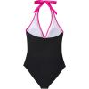 imageSUUKSESS Women Sexy Tummy Control One Piece Swimsuits Halter Push Up Bathing Suits1 Hot Pink Black