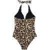 imageSUUKSESS Women Sexy Tummy Control One Piece Swimsuits Halter Push Up Bathing Suits1 Leopard