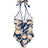 imageSUUKSESS Women Sexy Tummy Control One Piece Swimsuits Halter Push Up Bathing Suits1 Navy Blue Floral