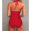 imageSUUKSESS Women Sexy Tummy Control One Piece Swimsuits Halter Push Up Bathing Suits1 Red