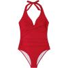 imageSUUKSESS Women Sexy Tummy Control One Piece Swimsuits Halter Push Up Bathing Suits1 Red