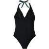 imageSUUKSESS Women Sexy Tummy Control One Piece Swimsuits Halter Push Up Bathing Suits1 Tropical Floral Black