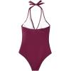 imageSUUKSESS Women Sexy Tummy Control One Piece Swimsuits Halter Push Up Bathing Suits1 Wine Red