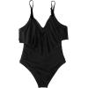 imageSUUKSESS Women Slimming Ruffle One Piece Swimsuits Ruched Tummy Control Bathing Suits1 Black