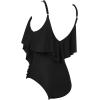 imageSUUKSESS Women Slimming Ruffle One Piece Swimsuits Ruched Tummy Control Bathing Suits1 Black