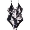 imageSUUKSESS Women Slimming Ruffle One Piece Swimsuits Ruched Tummy Control Bathing Suits1 Blackpink Floral