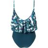 imageSUUKSESS Women Slimming Ruffle One Piece Swimsuits Ruched Tummy Control Bathing Suits1 Blue Floral