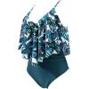 imageSUUKSESS Women Slimming Ruffle One Piece Swimsuits Ruched Tummy Control Bathing Suits1 Blue Floral