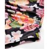 imageSUUKSESS Women Slimming Ruffle One Piece Swimsuits Ruched Tummy Control Bathing Suits1 Colorful Floral Black