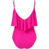 imageSUUKSESS Women Slimming Ruffle One Piece Swimsuits Ruched Tummy Control Bathing Suits1 Hot Pink