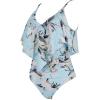 imageSUUKSESS Women Slimming Ruffle One Piece Swimsuits Ruched Tummy Control Bathing Suits1 Light Blue Floral