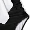 imageSUUKSESS Women Slimming Ruffle One Piece Swimsuits Ruched Tummy Control Bathing Suits1 White Black
