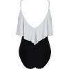 imageSUUKSESS Women Slimming Ruffle One Piece Swimsuits Ruched Tummy Control Bathing Suits1 White Black