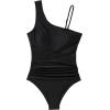 imageSUUKSESS Women Mesh One Shoulder One Piece Swimsuit Tummy Control Bathing Suit88 Black