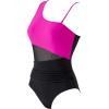 imageSUUKSESS Women Mesh One Shoulder One Piece Swimsuit Tummy Control Bathing Suit88 Hot Pink Black