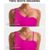 imageSUUKSESS Women Mesh One Shoulder One Piece Swimsuit Tummy Control Bathing Suit88 Hot Pink Black