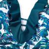 imageSUUKSESS Women Sexy Halter One Piece Swimsuits Ruffle Tummy Control Bathing Suit1 Blue Floral