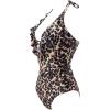 imageSUUKSESS Women Sexy Halter One Piece Swimsuits Ruffle Tummy Control Bathing Suit1 Leopard